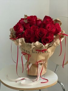 Crimson Classic Birthday Bouquet